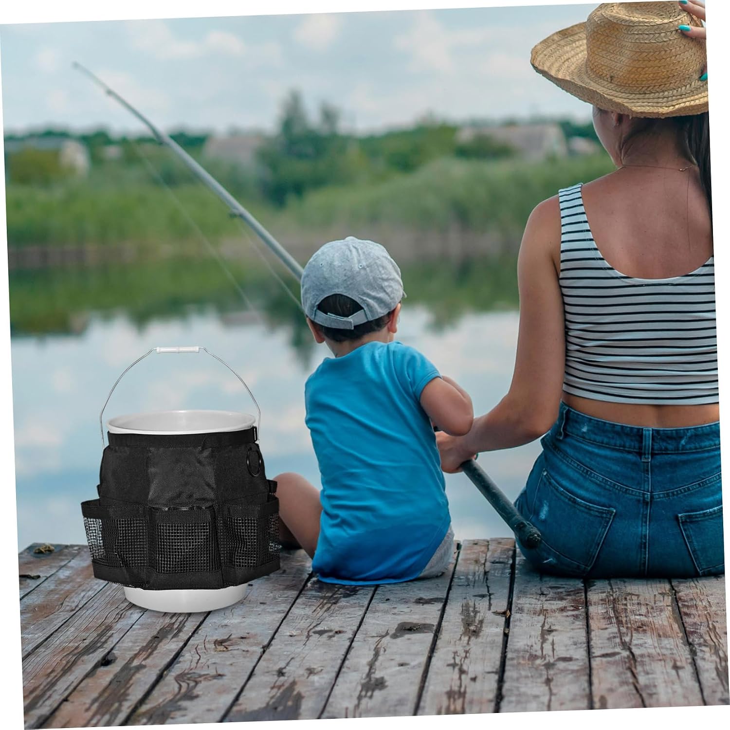 MAGICLULU Multipocket Bucket Organizer Car Detailing 5 Gallon Bucket Holder Fishing Gear Storage Outdoor Use