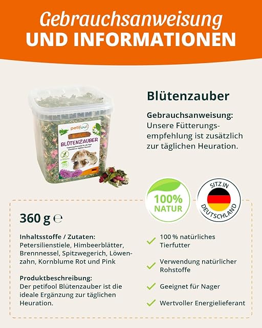 Foto 6 de 7 de petifool Flower Zauber 360 g - Alimento complementario para roedores