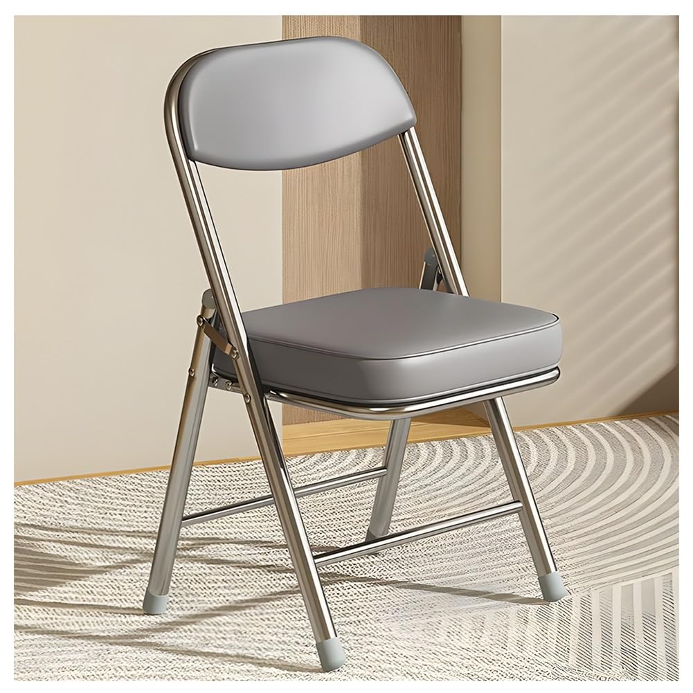 Chaise pliante portable pour dortoir et salle à manger, design gris moderne