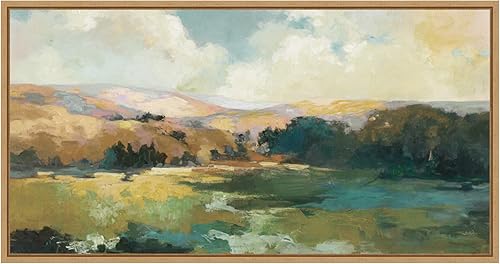 Amanti Art Lienzo enmarcado para pared, 27 x 14 pulgadas, cultivo neutro del valle del amanecer, por Julia Purinton, lienzo enmarcado para