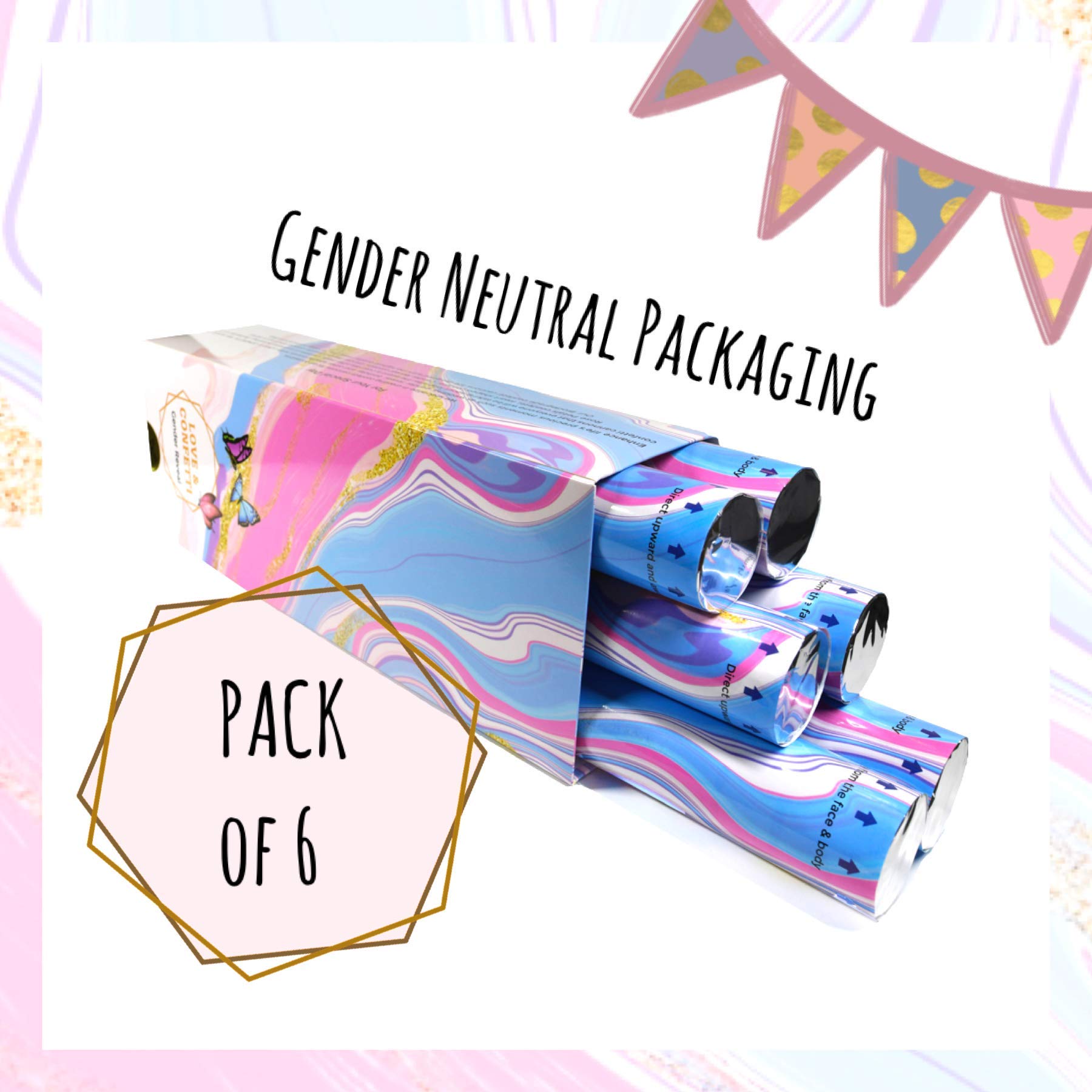 LOVE and CONFETTI Gender Reveal Confetti Poppers Biodegradable