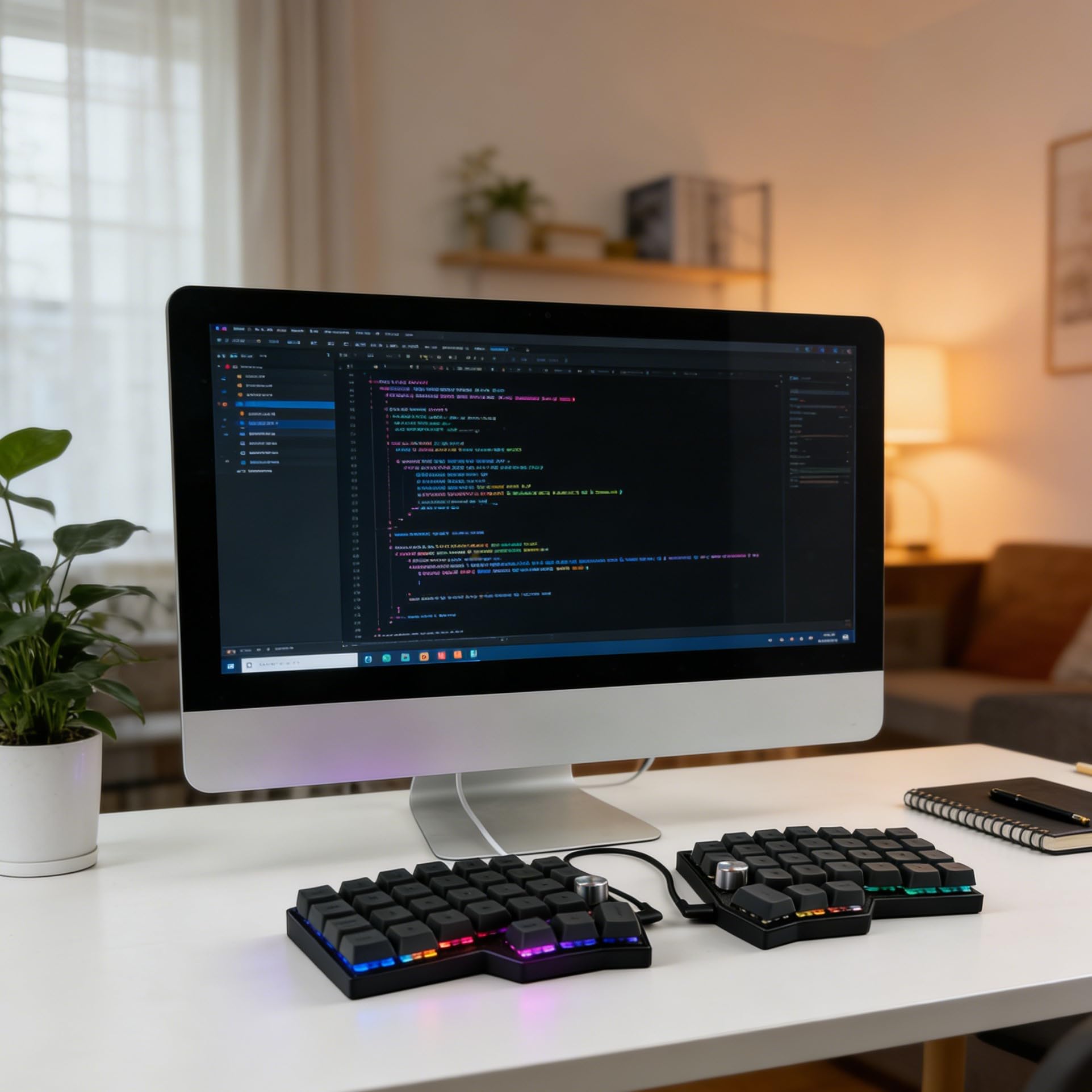 Amazon | SZRKBD&CORNE 有線人間工学メカニカルキーボード、ノブ付き