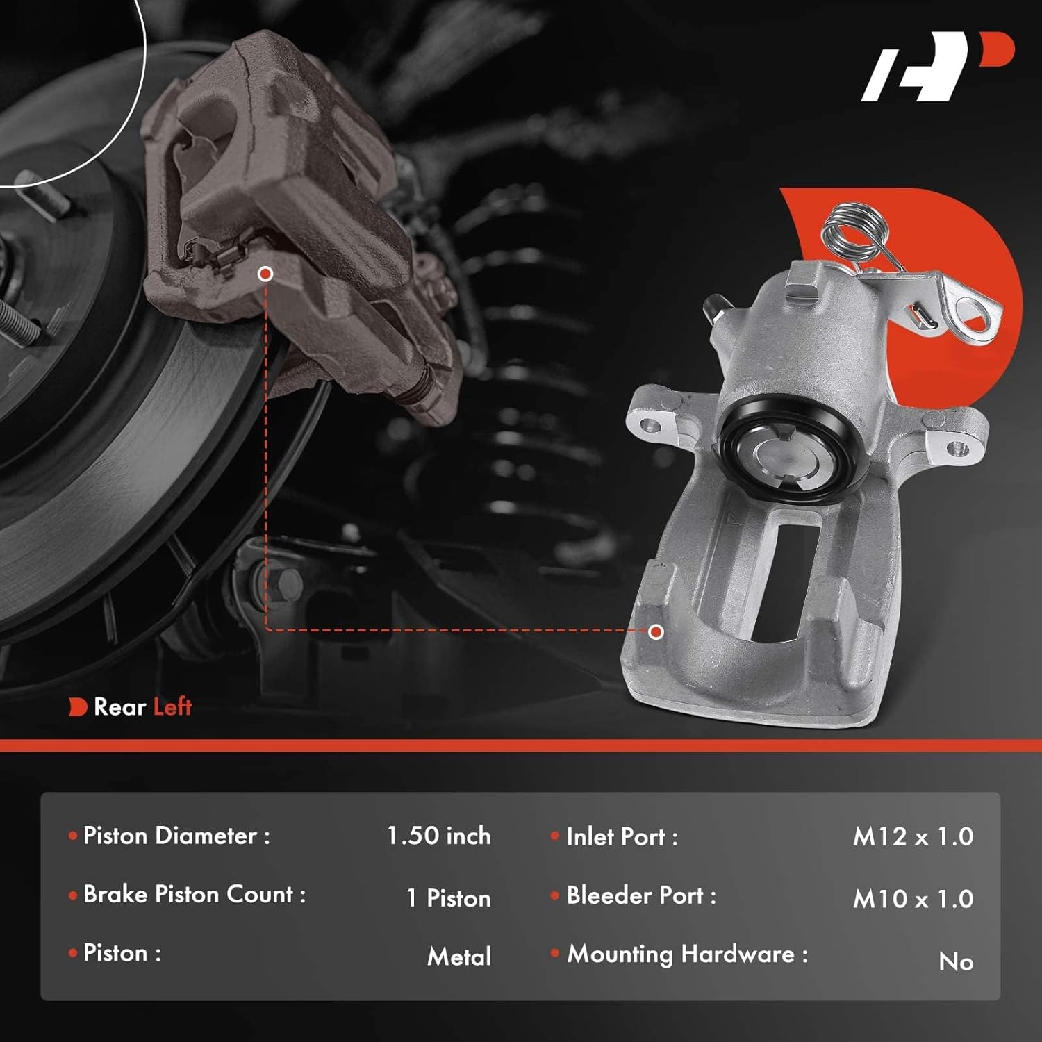 A-Premium Disc Brake Caliper Assembly Without Bracket Compatible with Select Audi and Volkswagen Models - TT 2006, TT Quattro 2000-2006, Golf 2002/2004-2005, For Jetta 2005 - Rear Right Passenger Side