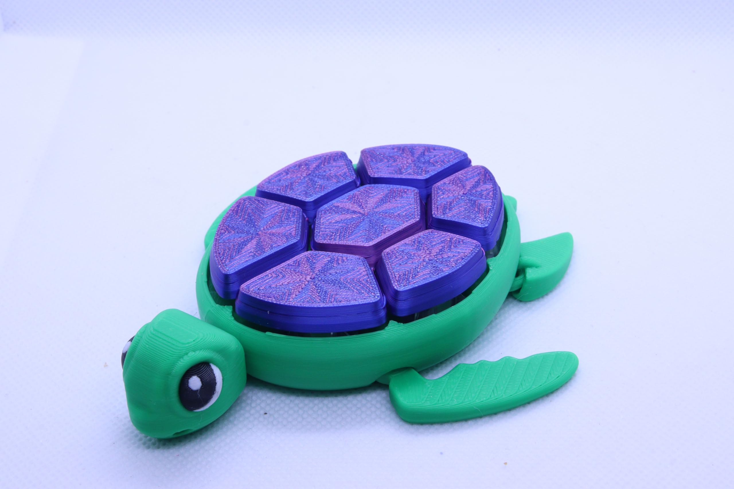 Turtle Clicker Fidget Toy, (Purple/Blue Pattern)