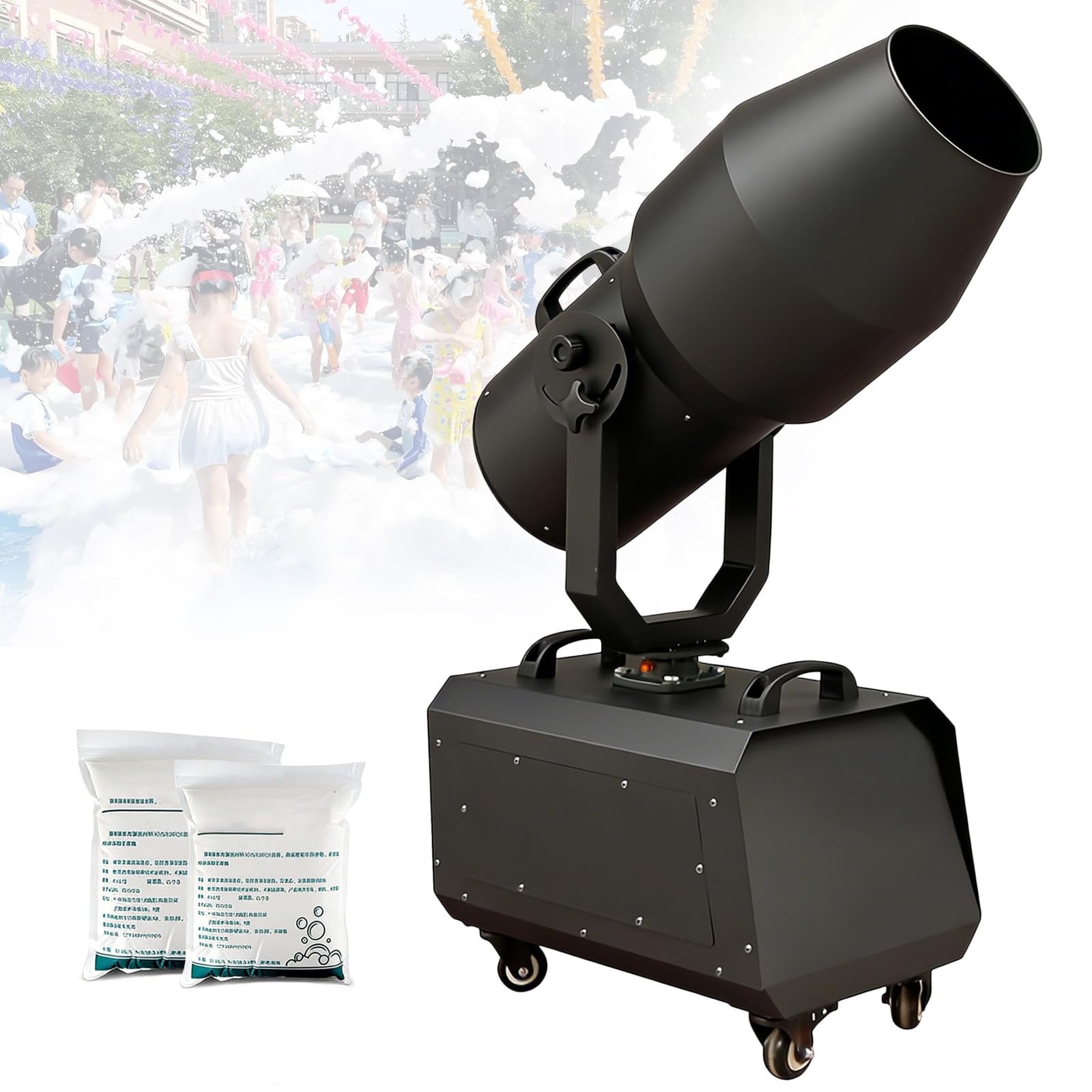 SAIYERUS 2000W High-Power Party Foam Machine, Outdoor Bubble Blaster Cannon with 860sqft Coverage & Fast Foam Generation for Summer Pool Parties, Backyard Birthdays, and Stage Events, Wedding Party