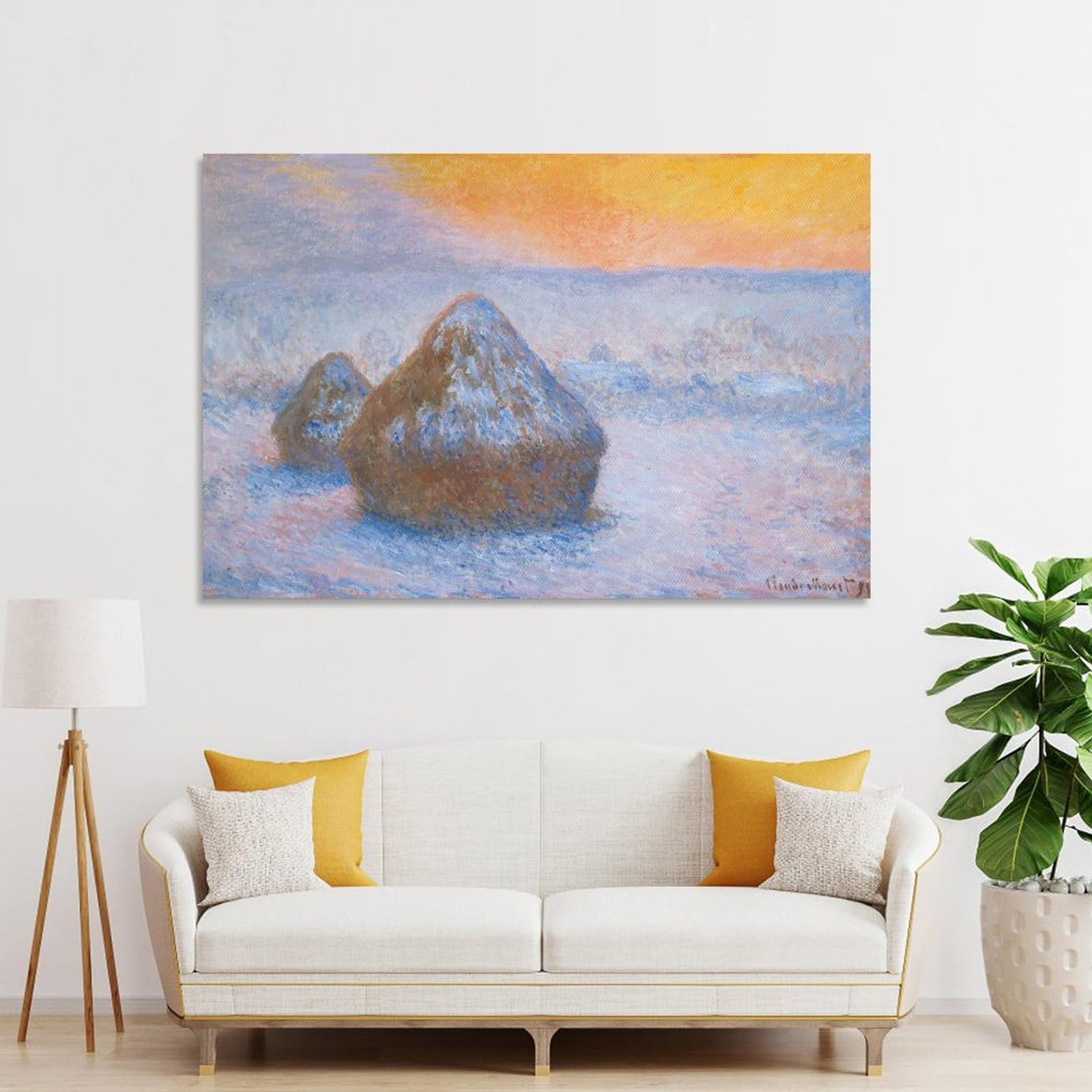 Amazon.co.jp: Claude Monet クロード・モネ 『積みわら、日没