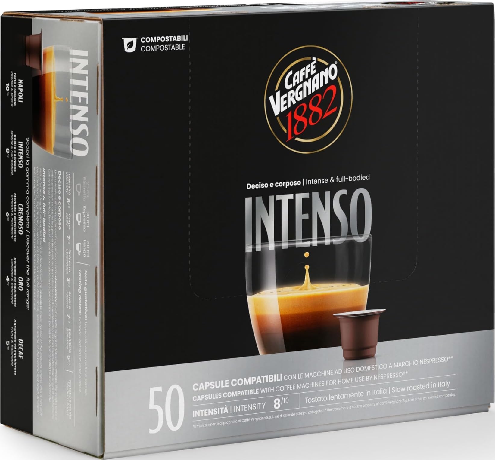 Nespresso Compatible Capsules, Intenso | Pack of 50 Capsules