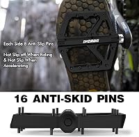 Pedale plate antiderapante pentru bicicletă LYCAON, MTB, BMX, cursieră, nailon, ax 9/16 CR-MO 3