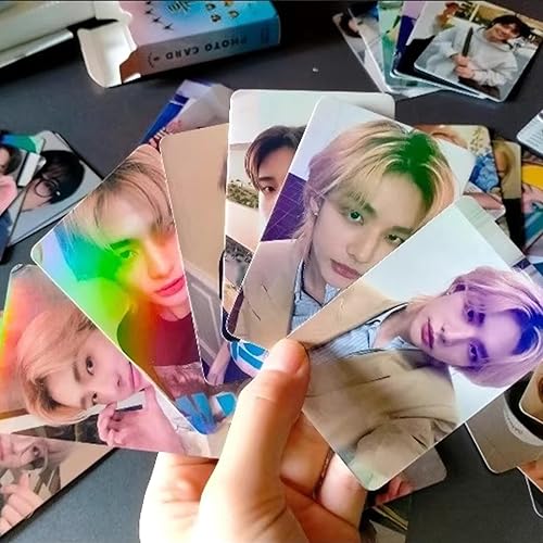 Miniatura 2 de PYAJUU Stray Kids - Tarjeta de fotos láser para niños, 50 unidades, tarjeta láser para niños callejeros, tarjetas LOMO Kpop Straykids de 5 estras,