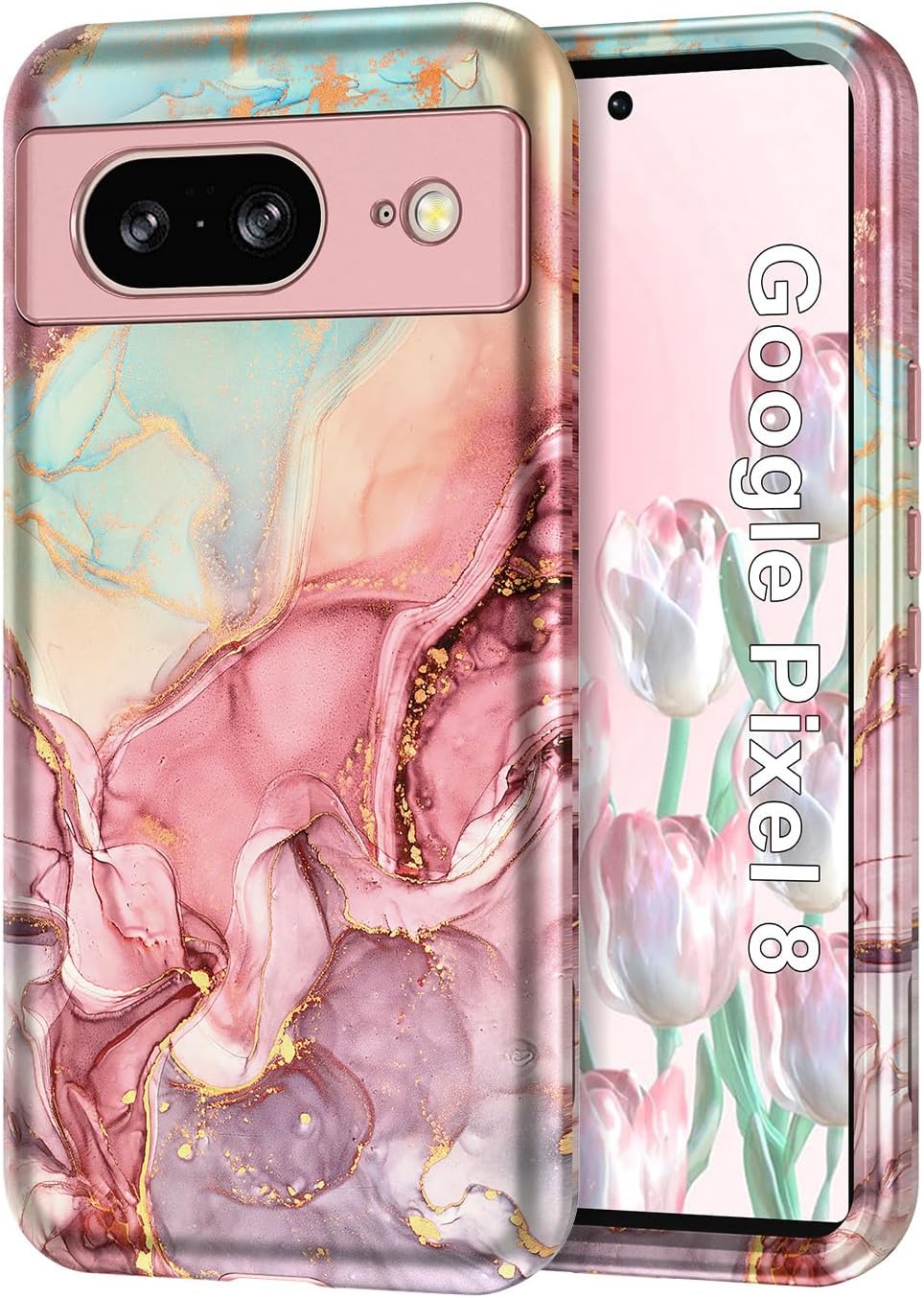 Aazon.co: For Google Pixel 8A Case: Dual Layer Protective Heavy Duty - View #2