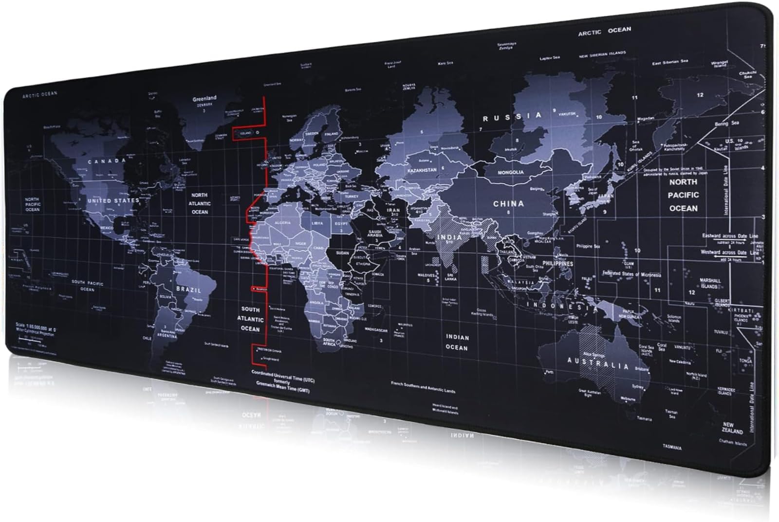Tapis De Souris Gaming XL Carte Du Monde Tech Stor3 - 80x30 Cm, Surface Lisse, Base Antidérapante - Pour Souris Et Clavier