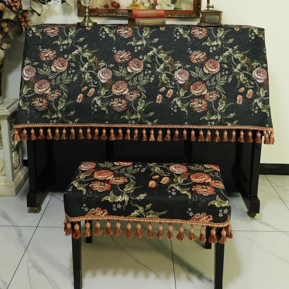 Pokrowiec na pianino, odporny na kurz, zdobiony, pogrubiony(Double Bench Cover)