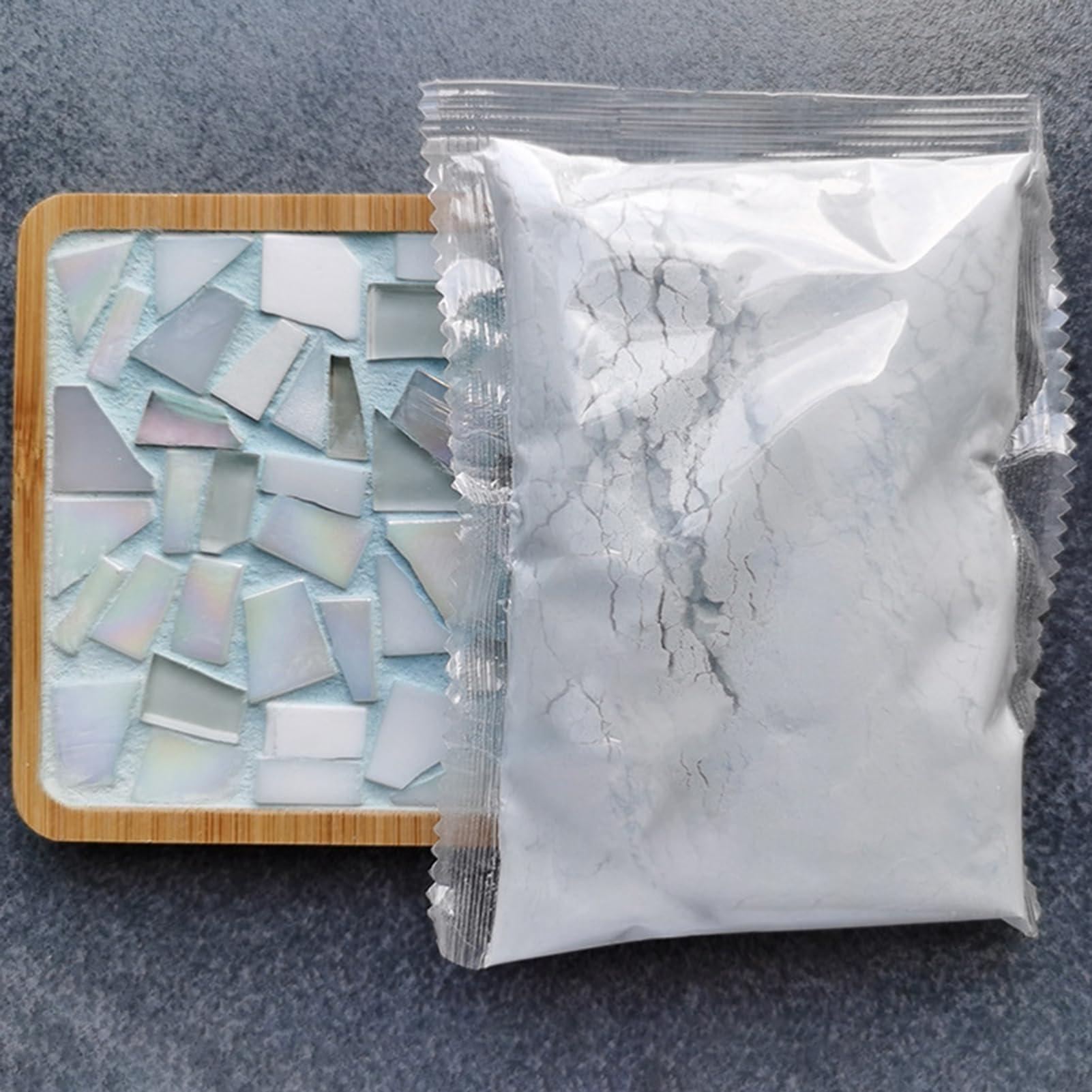 100g Bright Color Mosaic Tiles Grout Fadeless Powder Wall Crafts Glass Grout for Floors Sky Blue