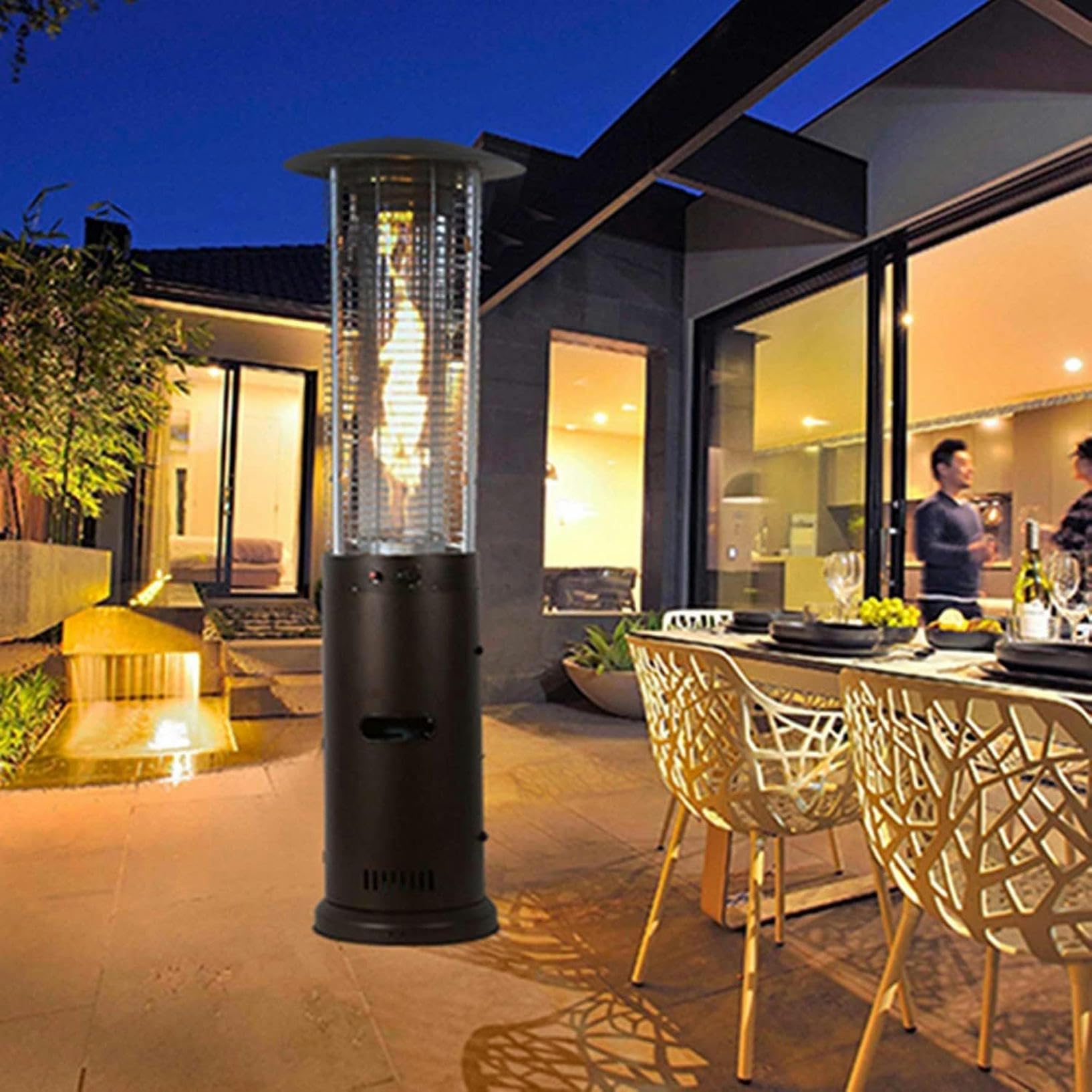Calefactor de Exterior a gas Calentador De Patio, Protección De Descarga De Calentador De Patio Al Aire Libre, Calentador De Gas Licuado De Jardín Premium, Calentador De Espacio Portátil For Uso Comer