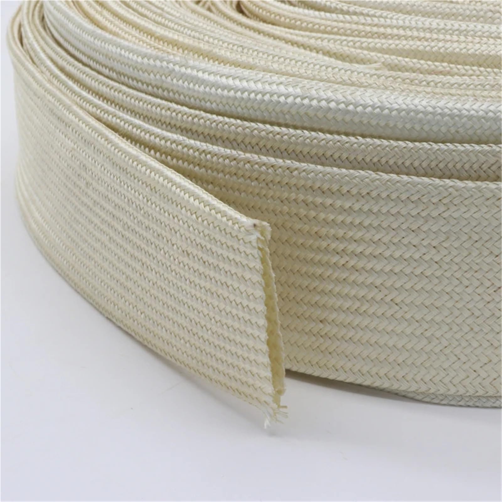 Geflochtener Kabelmantel 1/5M ID 1mm ~ 40 Mm Braided Fiberglass Chemical Glass Fiber Tube Sleeving Kabelschlauch SelbstschließEnd(Black,25mm,10 Meters)