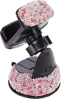 EXCEART 1 Soporte para Teléfono De Coche con Ventosa Y Diamantes De Imitación para Salpicadero Color Rosa