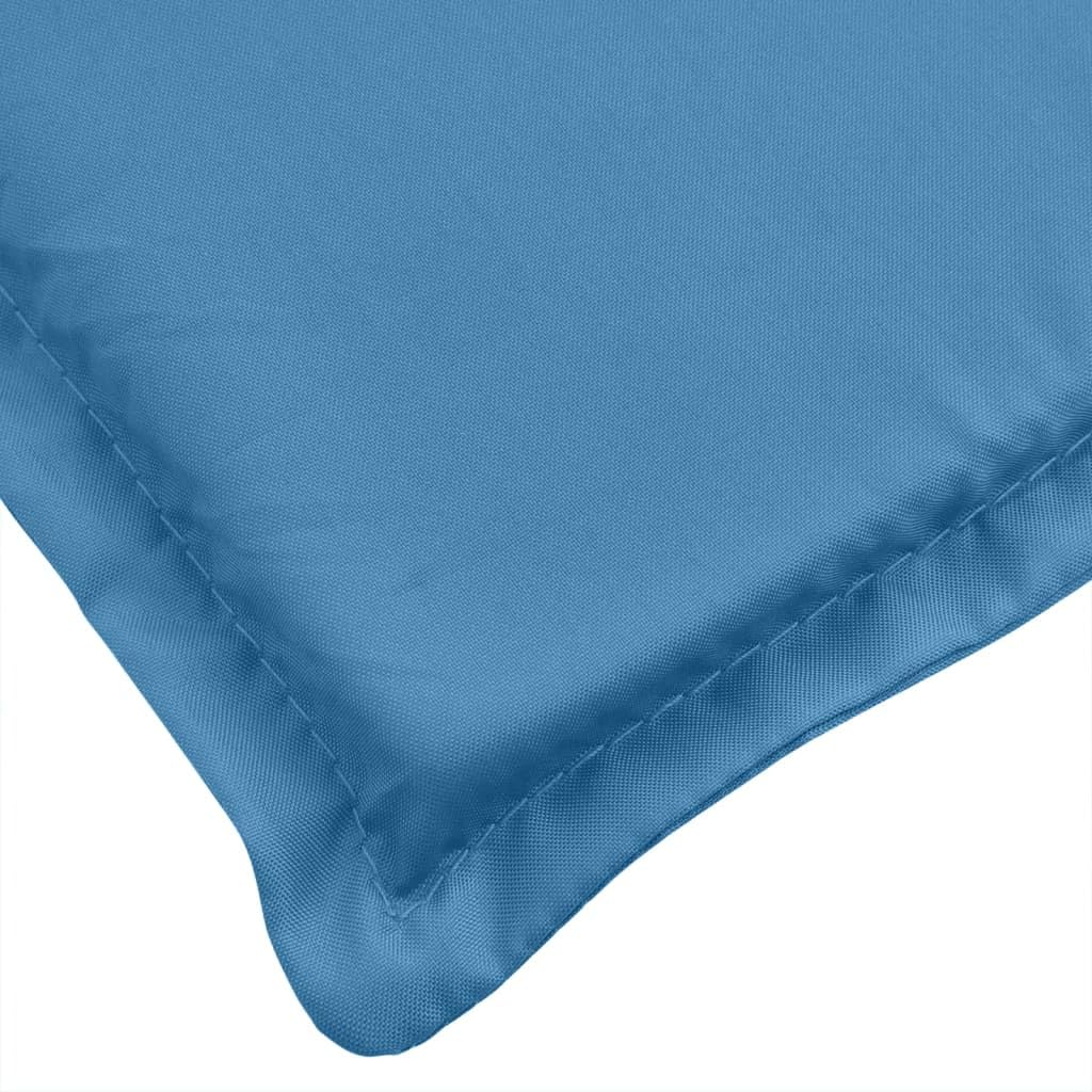 Hochlehner Auflagen 4 STK. Melange Blau 120x50x4 cm Stoff, Sitzauflage aus 100% Polyester, Schaumstofffaser Füllung, rutschfest, Outdoor Indoor, waschbar, für Gartenstuhl und Esszimmerstuhl