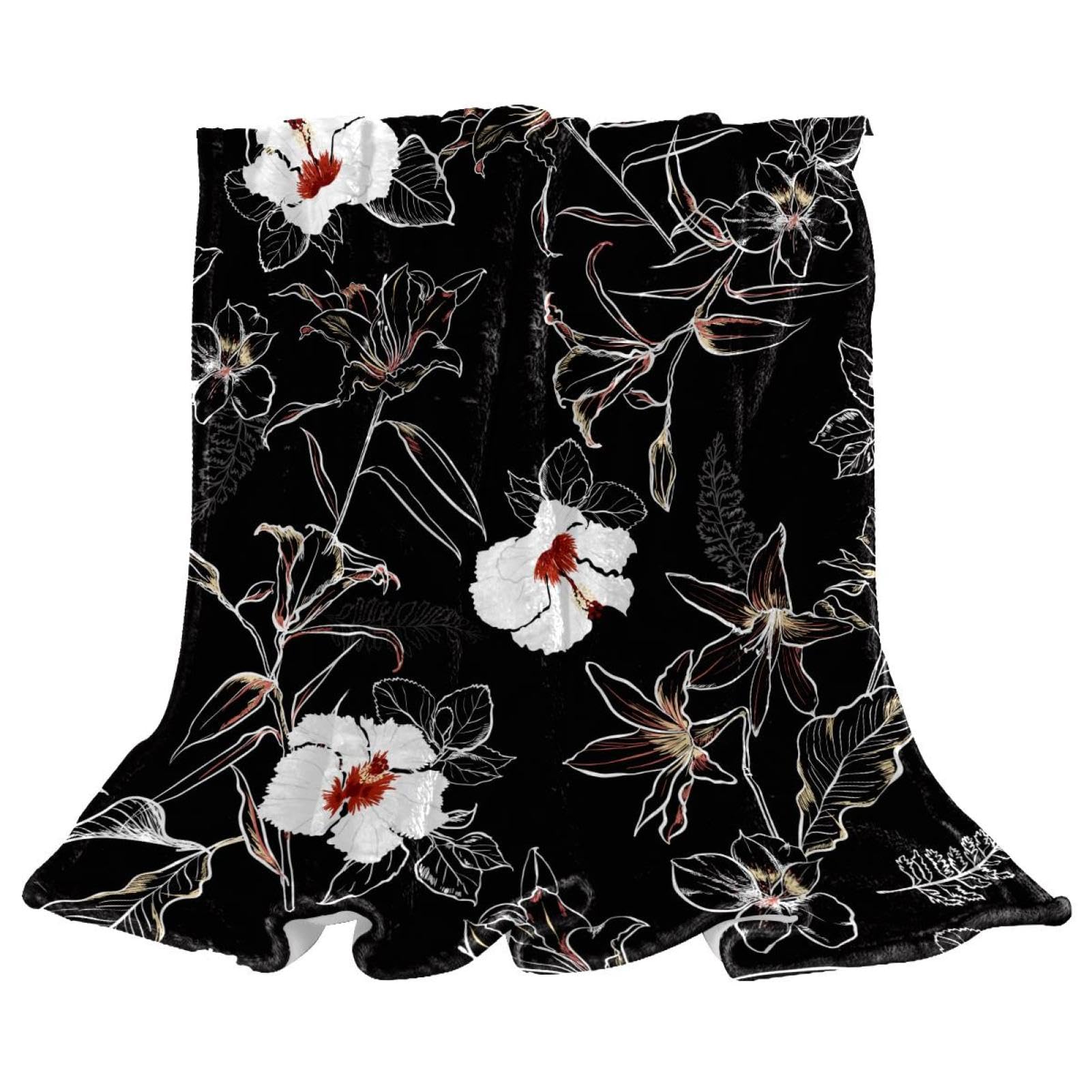 Couverture Polaire Lys Blanc chaude pour vos soirées cocooning au salon