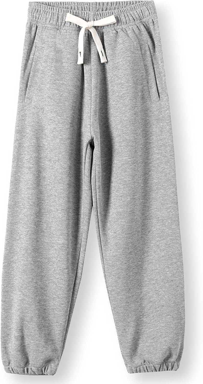 Girls' Boys Sweatpants Casual Baggy Joggers Kids Athletic Cinch Bottom Pants with Pockets & Drawstring