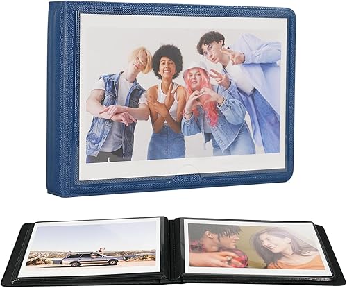 Miniatura 6 de Goldbary - Mini álbum de fotos de 4 x 6 pulgadas con cubierta de cuero, con capacidad para 29 imágenes, cartera portátil para boda, aniversario,