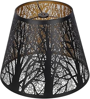 Small Lamp Shade, ALUCSET Barrel Metal Lampshade with Pattern of Trees for Table Lamp and Floor Light, 6x10x7.5 inch, Spider