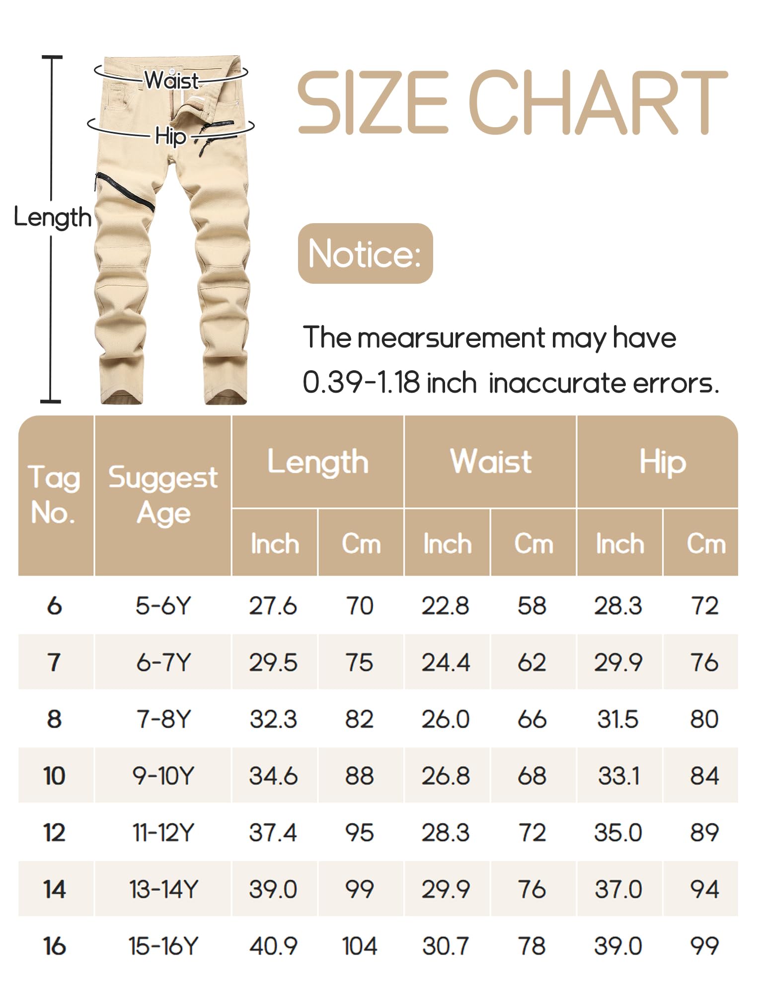 FEOYA - Jeans da ragazzo, pantaloni in denim slim fit, jeans skinny slim fit fit slim fit per adolescenti e jeans elasticizzati casual comodi 5-16 anni