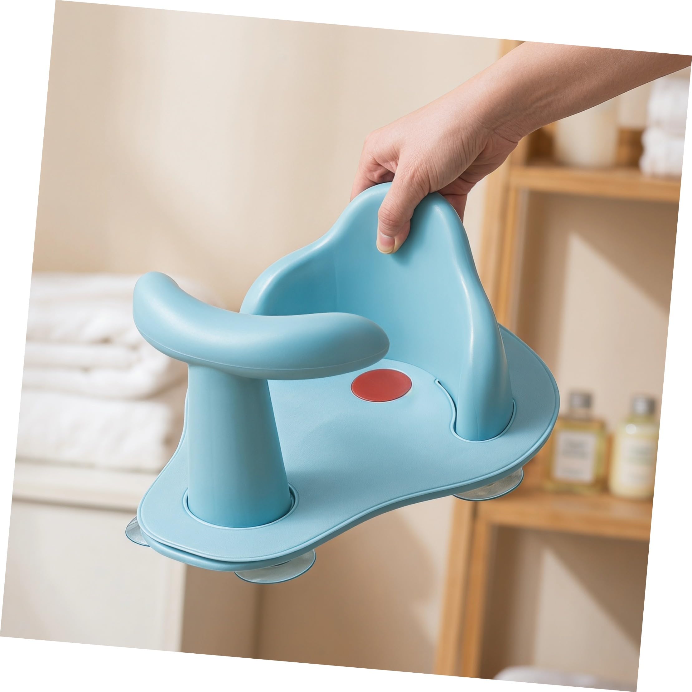 BESPORTBLE Antirutsch Duschstuhl Badewannenstuhl Für Kinder Langlebig Frei Kunststoff Blau Mit Rutschfester Auflage Platzsparend Für Babybad Und Dusche