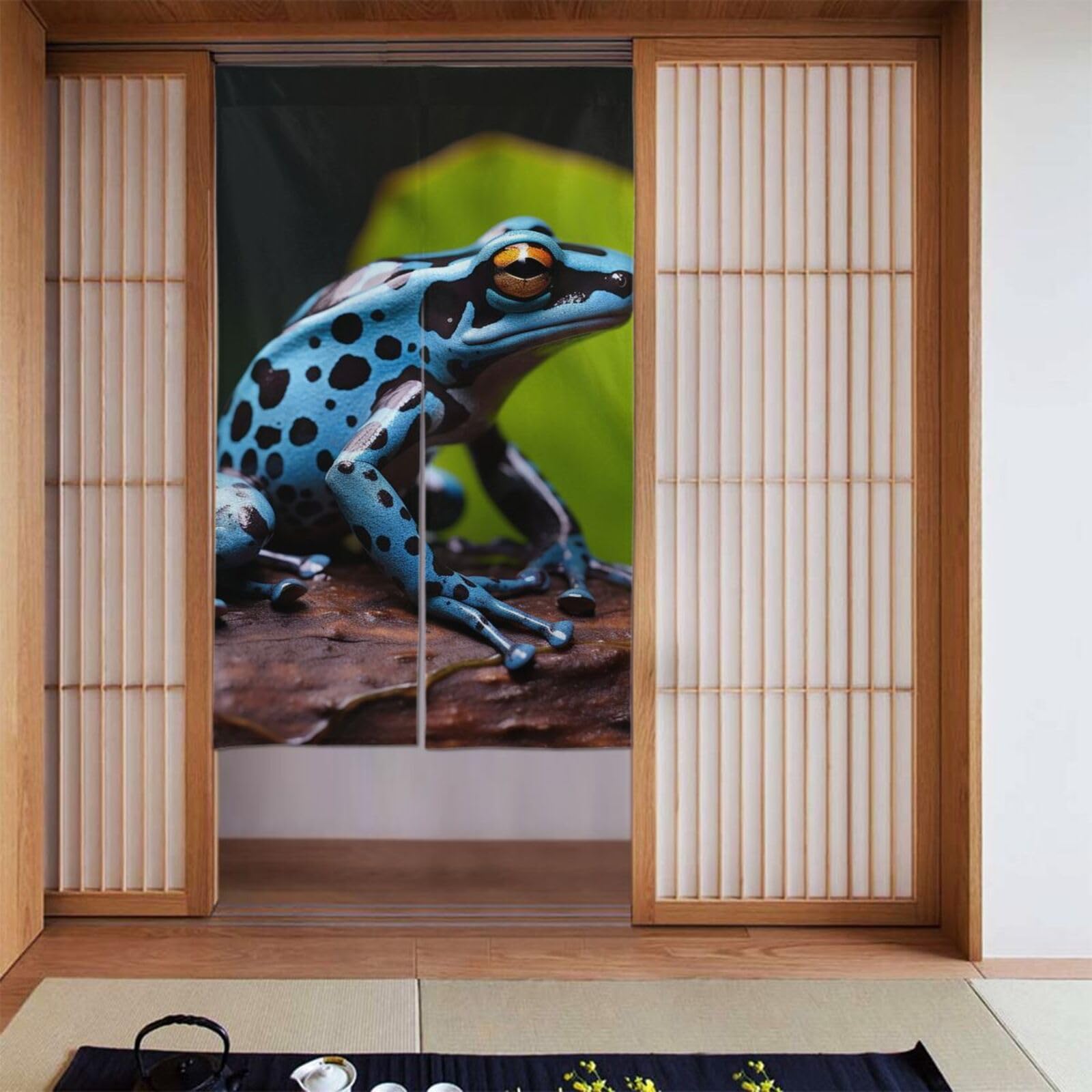 Rideau de porte personnalisé pour cuisine et salle de bain grenouille