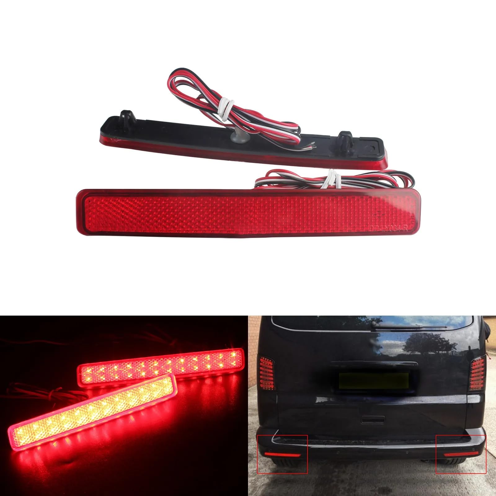 CCACHE Für V = W T5 Transporter 2003-2010, 2 Stück Auto hintere Stoßstange Reflektor Lampe Rücklicht