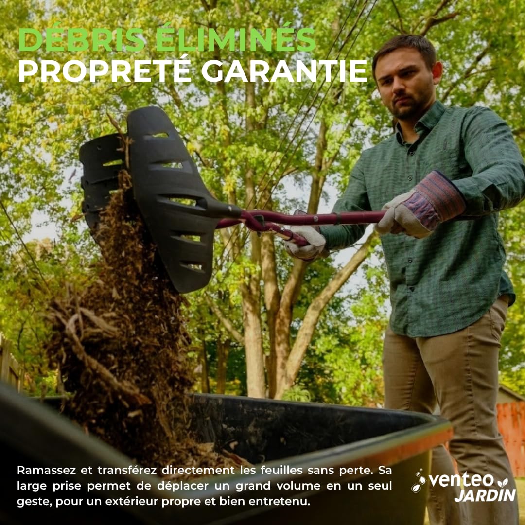 VENTEO - Pince Multifonctions Ramasse Feuilles XXL Rootslayer | Manche Télescopique Anti-Corrosion et Mâchoires en Poly-Fibre | Pince de Ramassage Feuilles, Fruits et Déchets | Outils Jardinage