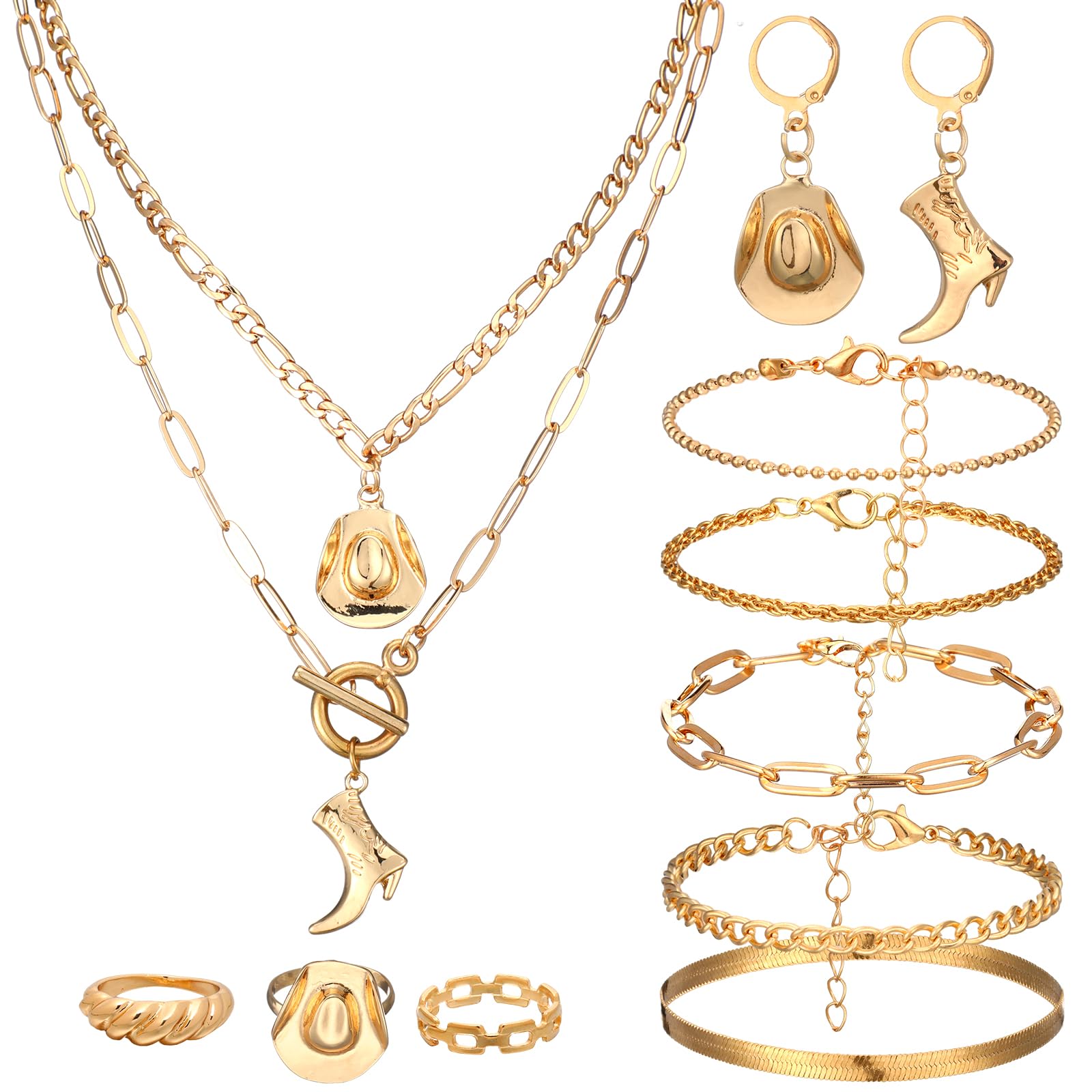 Ecally Western Turquoise Jewelry Set for Women