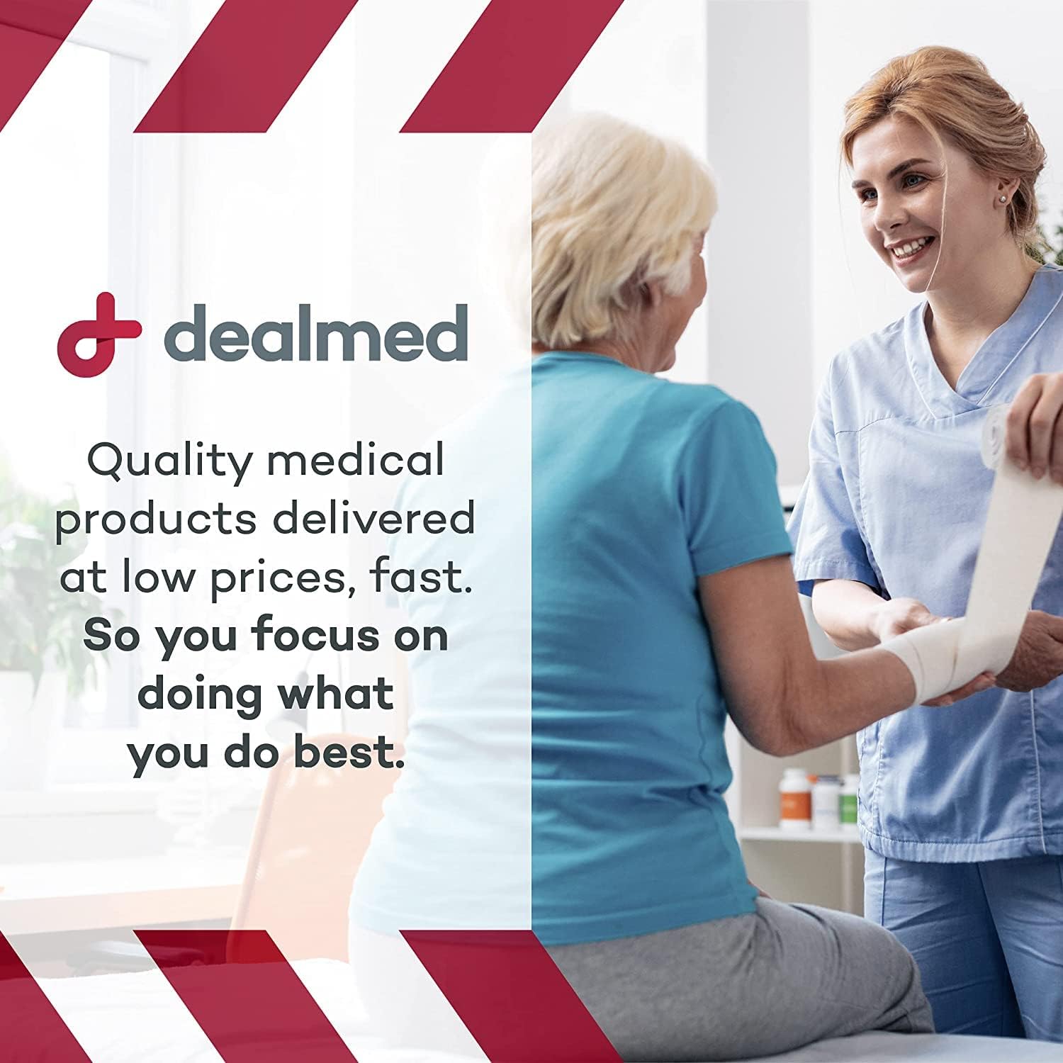 Dealmed Compression Bandages with Clip Closure | Stretch Elastic Wraps for Foot, Ankle, Knee, Leg, Arm & Body, Muscle Sprains, Sports Injury, Edema & Wound Care (3 Inch Pack of 2) : Health & Household