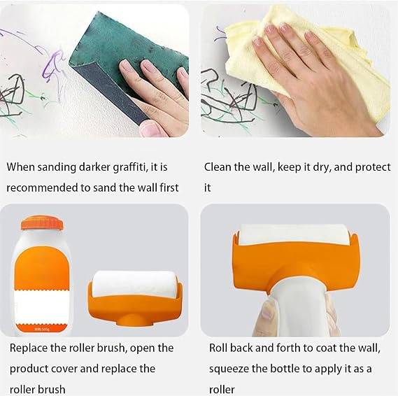 Wall Repair Roller Paint, 500g Wall Repair RollingBrush, PatchingBrush WallRepair, WallRepair Paste Roller, Small RollerWall PatchingBrush, SmallRoller BrushWall RepairTool (1)