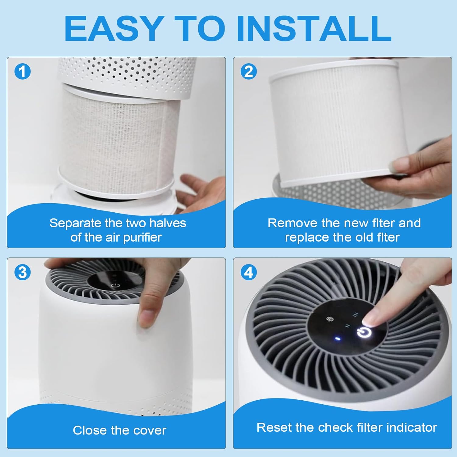 Core Mini Replacement Filter Compatible with LEVOIT Core Mini Purifier, 3-in-1 Replacement Filter, Replace Part #Core Mini-RF with Activated Carbon, 2 Filter and 4 Fragrance Sponge - Image 6