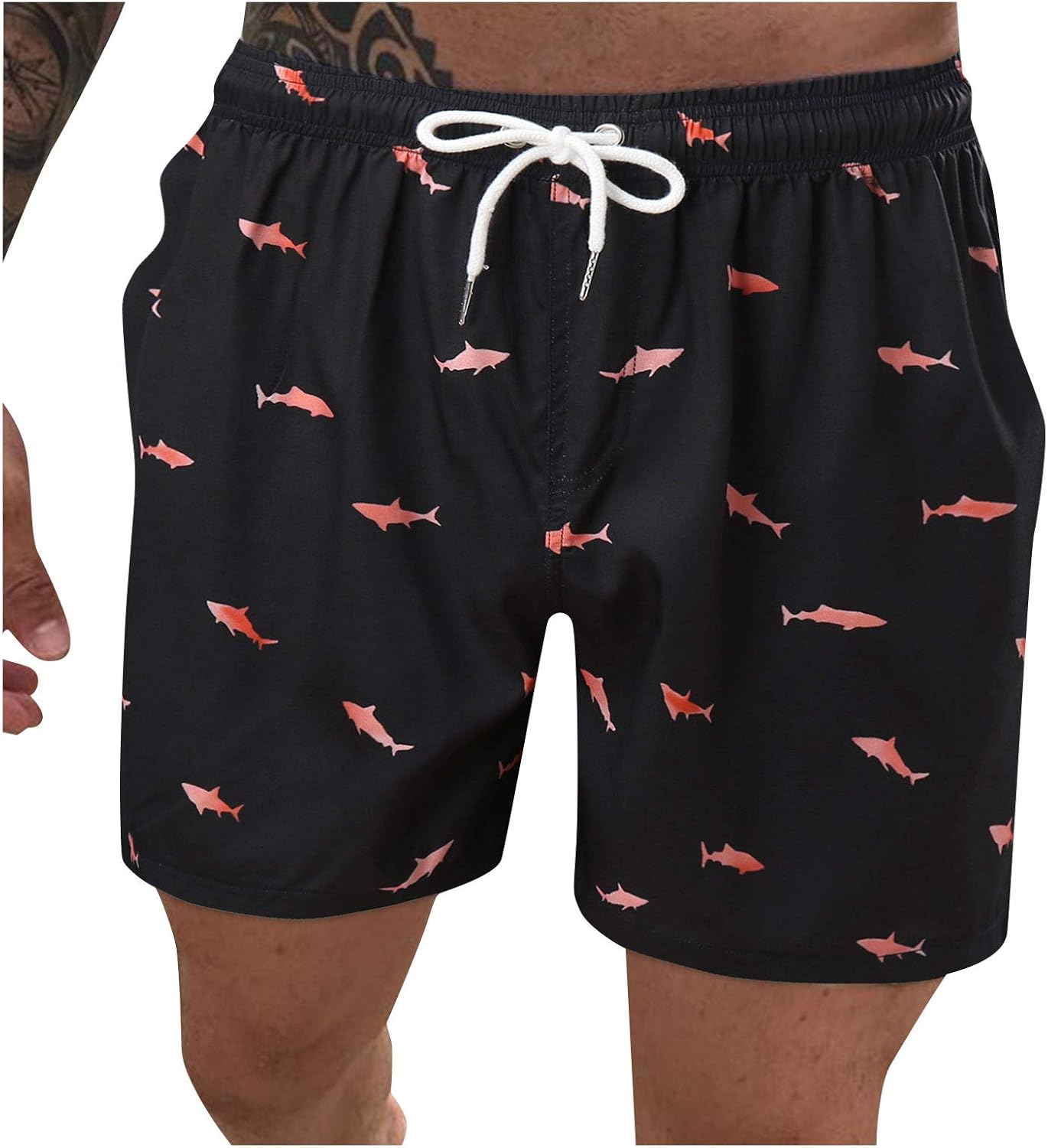 BUZHIDAO Men's Beach Shorts 3D Print Swimming Shorts Quick Drying