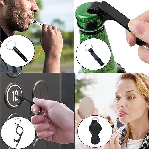 Miniatura 4 de QINER Llavero de seguridad para mujer, juego de llaveros de seguridad con alarma personal, 9 piezas de accesorios de llavero de protección para mujer