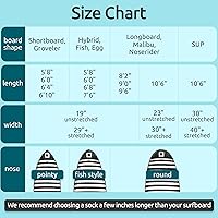 Vista 7 de Funda de calcetín para tabla de surf y funda para tabla de paddleboard Surf Squared - Bolsa protectora elástica ligera para tabla de surf