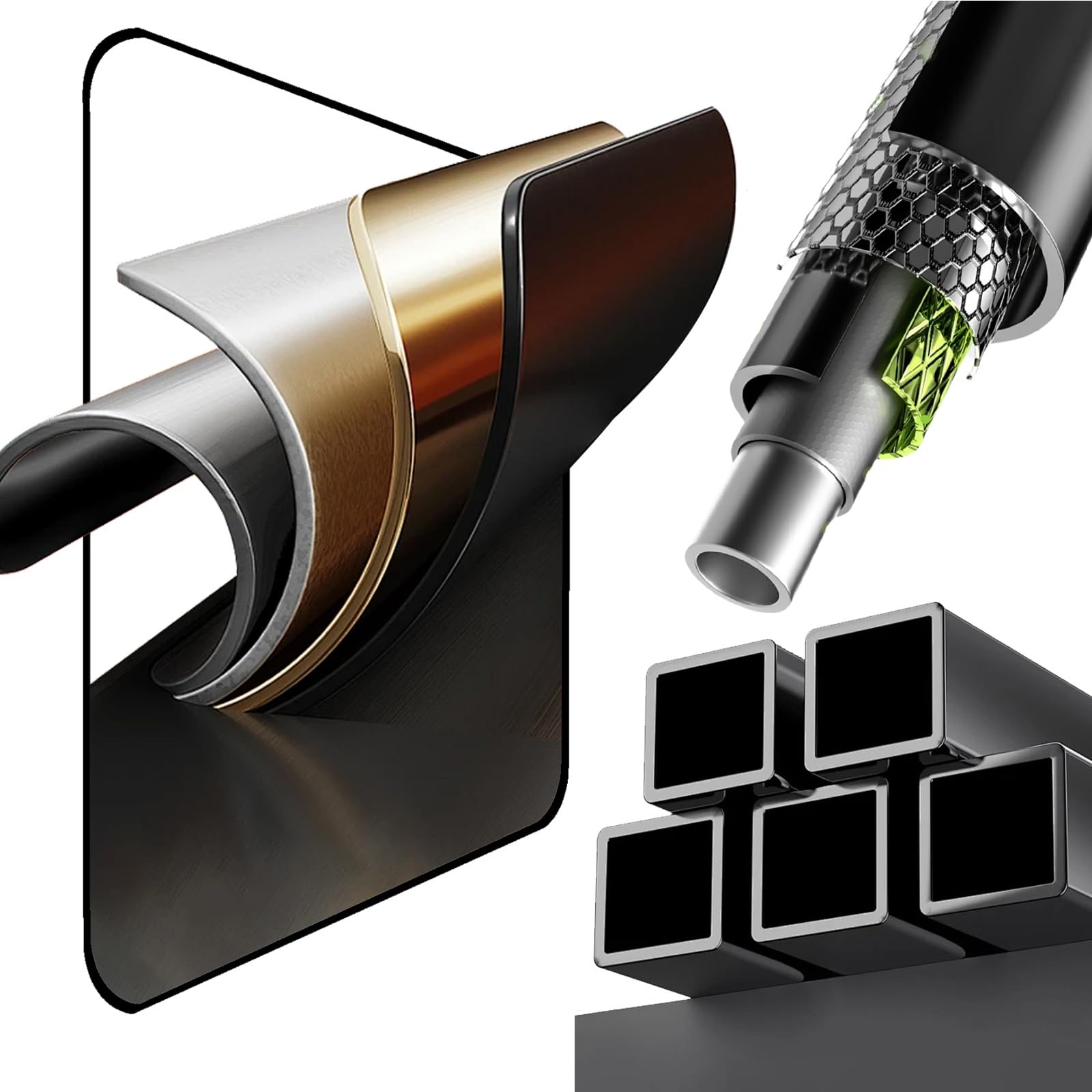 Gehstock Aus Aluminiumlegierung, Massiv, im Vintage-Design, im Viktorianischen Stil, Schlicht, im Antik-Look, Zusammenklappbar, 36,8 Zoll, Mit Metallgriff, für Damen und Herren