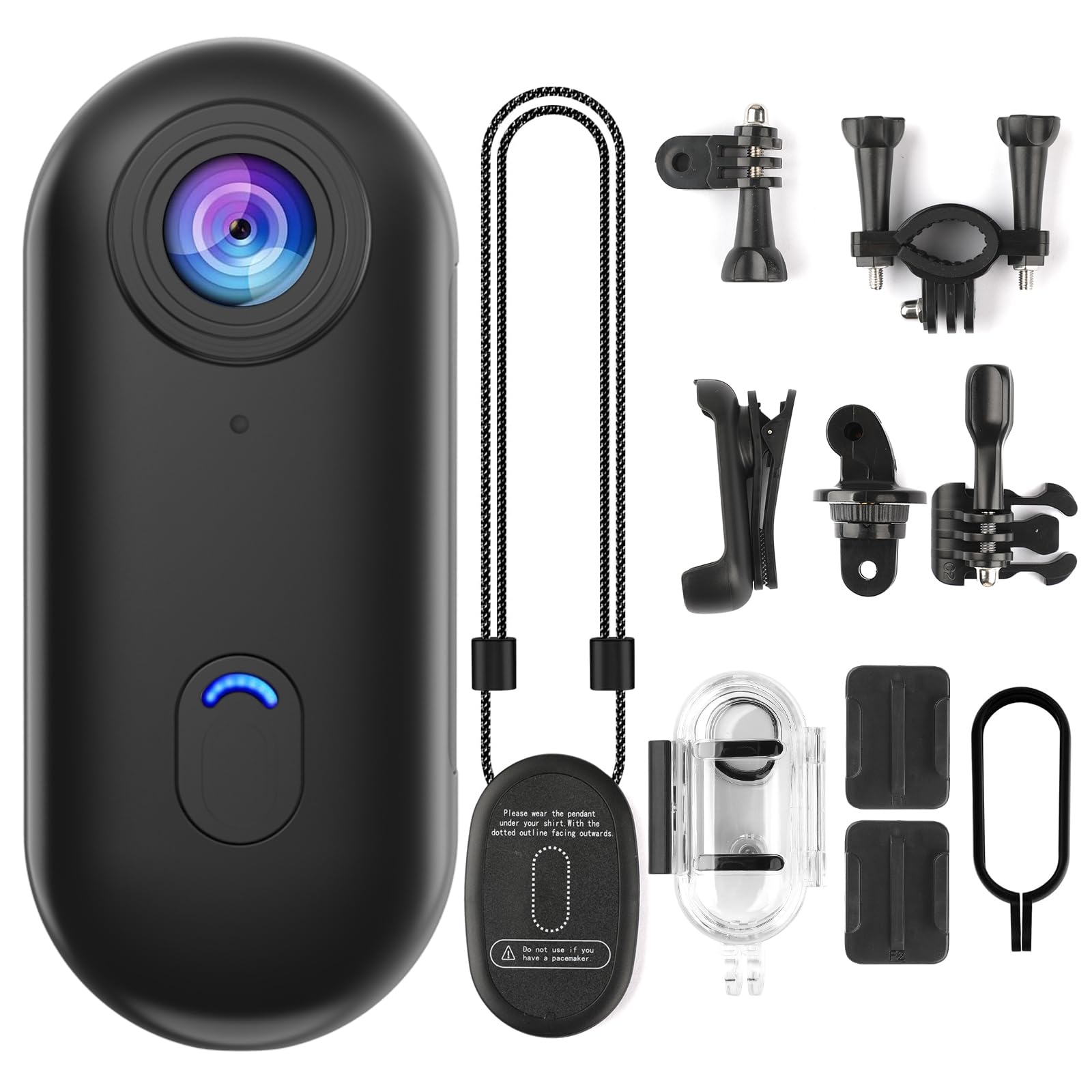 dahocamgo 4K Mini WiFi Action Camera 64GB Thumb POV Portable Body Cam Wearable Sports Camera with Waterproof Case Premium Portable Camcorder Mount Anywhere for Work, Travel, Pet Walking