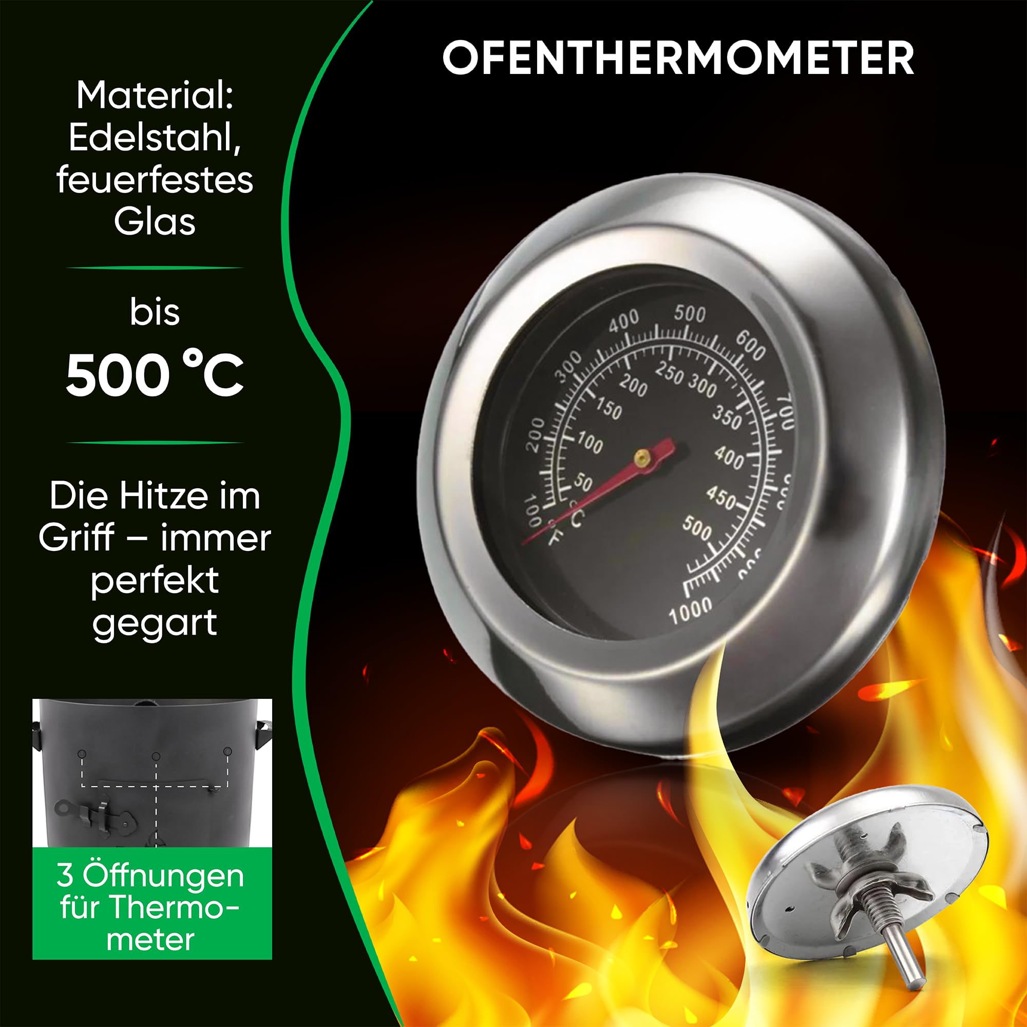 Utschak Feuerofen Ø 40 cm mit Thermometer & Gusseisen Topf 12 L, Ø 42,5 cm | Kazan-Set mit Deckel | Учаг Outdoor Feuerschale & Gulaschkanone | Usbekischer Kochtopf aus Gusseisen, Gartenküche
