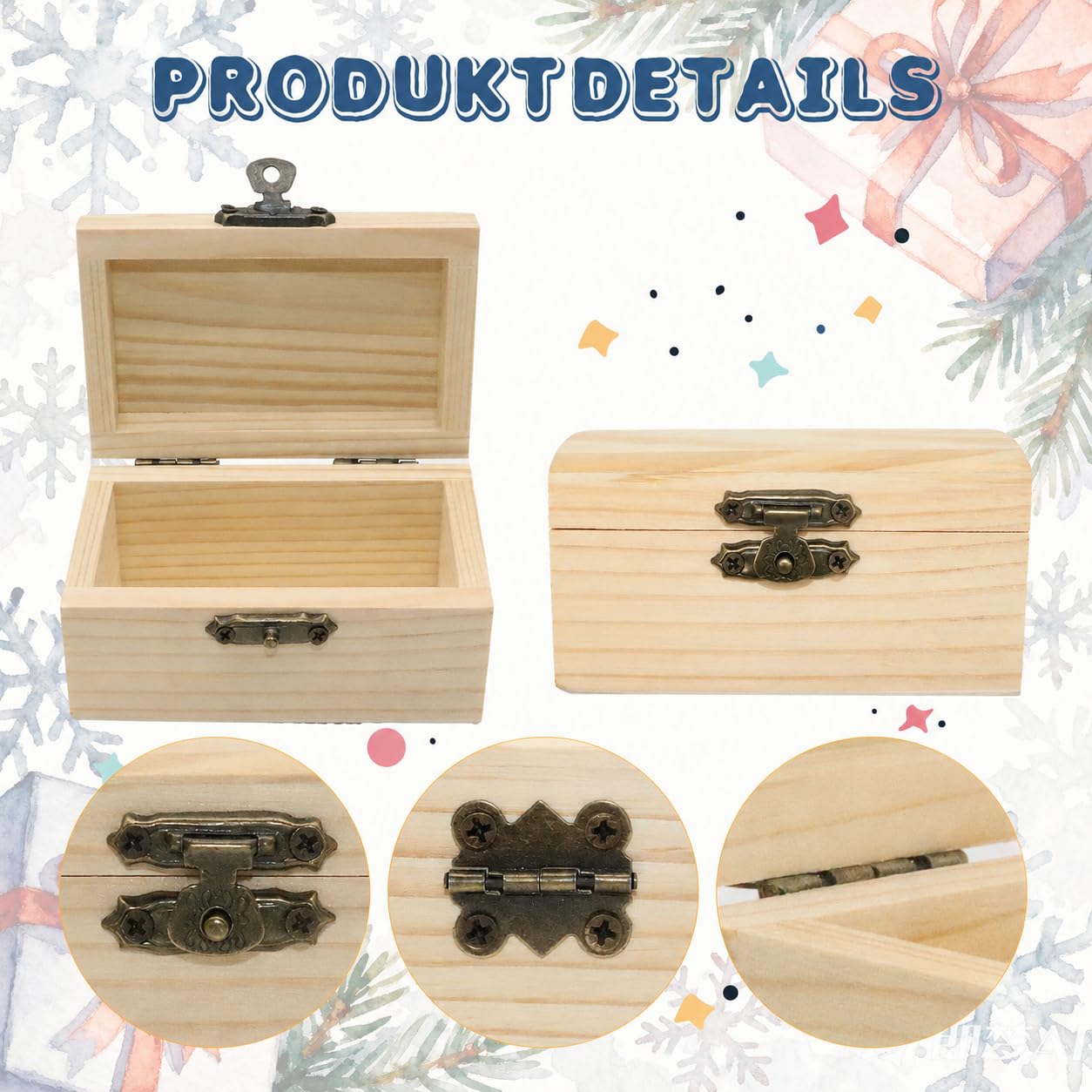 24 Stk Schatztruhe Kindergeburtstag, 9x5.5x5 cm Mini Schatztruhe