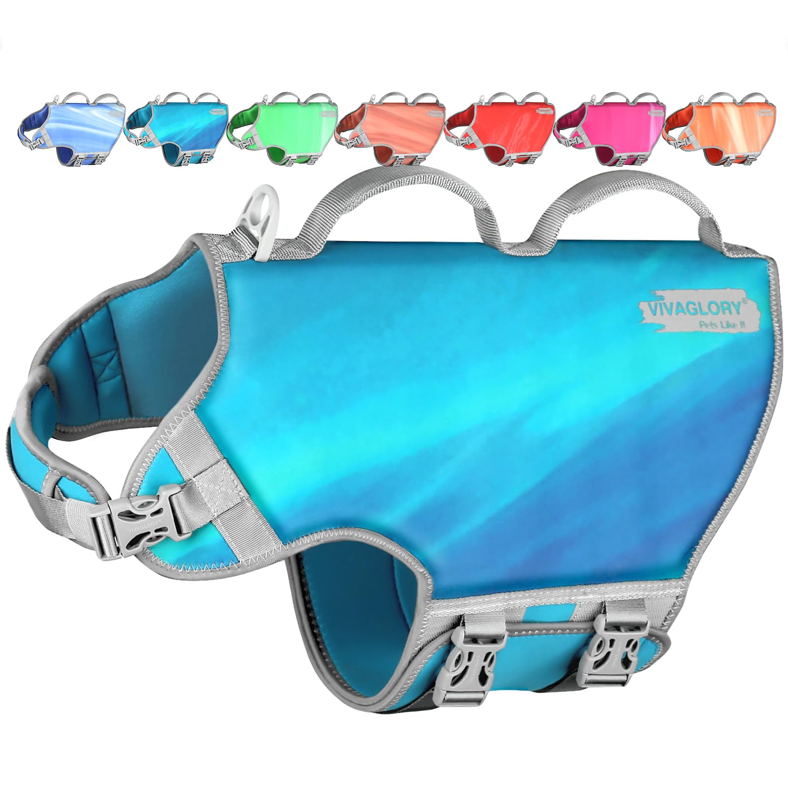 VIVAGLORY Hunde Schwimmweste Neoprene Hundeschwimmweste | Verstellbar & Auftrieb for Hunde, Schwimmweste Hundeweste Schwimmen Rettungswesten zum Schwimmen