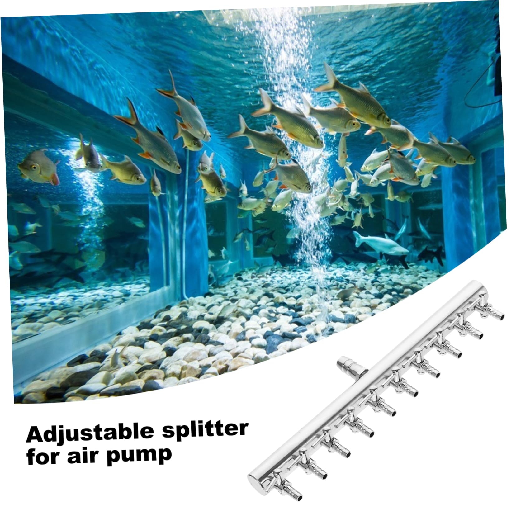 FRCOLOR 3 Unidades 10 8 Acuario de Aire en Acuario Splitter para Tanques de Peces, Distribuidor de oxígeno para acuarios, Manguera de de Aire, Divisor de 4 vías de Metal