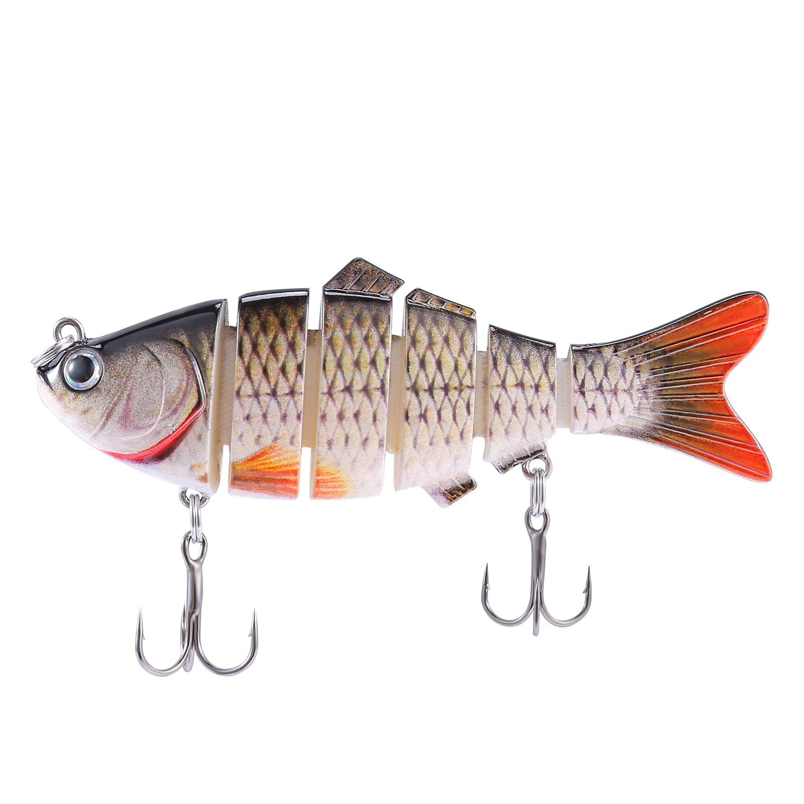 PetUlove Bass Swimbaits, Fishing Lures for Trout,Bass,Walleye, Slow Sinking Bionic Fishing Swimming Lures for Freshwater Saltwater.Segment Lifelike Multi-Jointed Lures Tackle Kit, 3 Pack