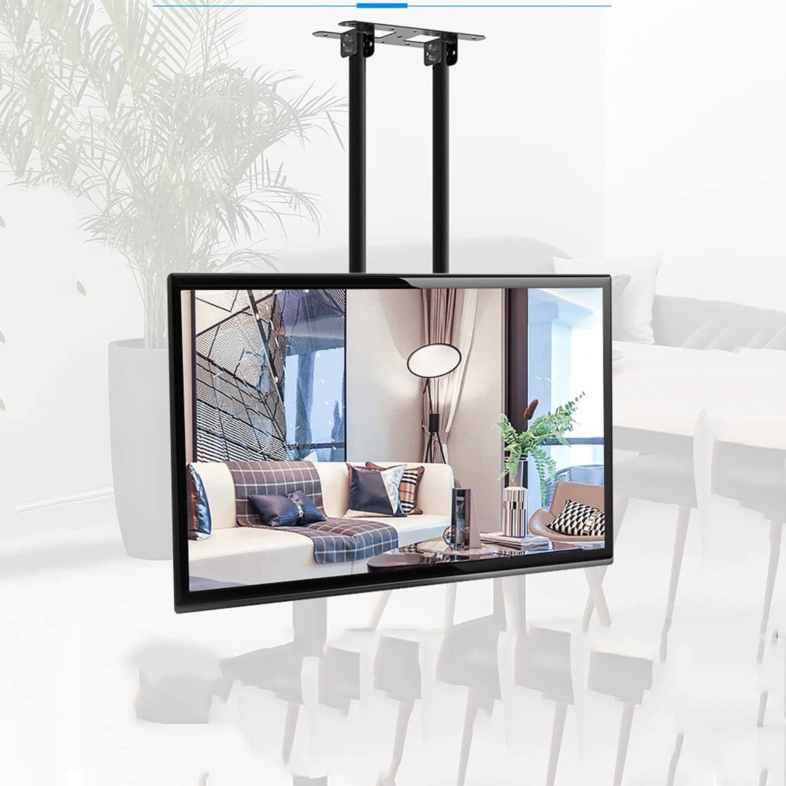 Support de plafond réglable pour téléviseur 4K avec inclinaison et pivotement complets