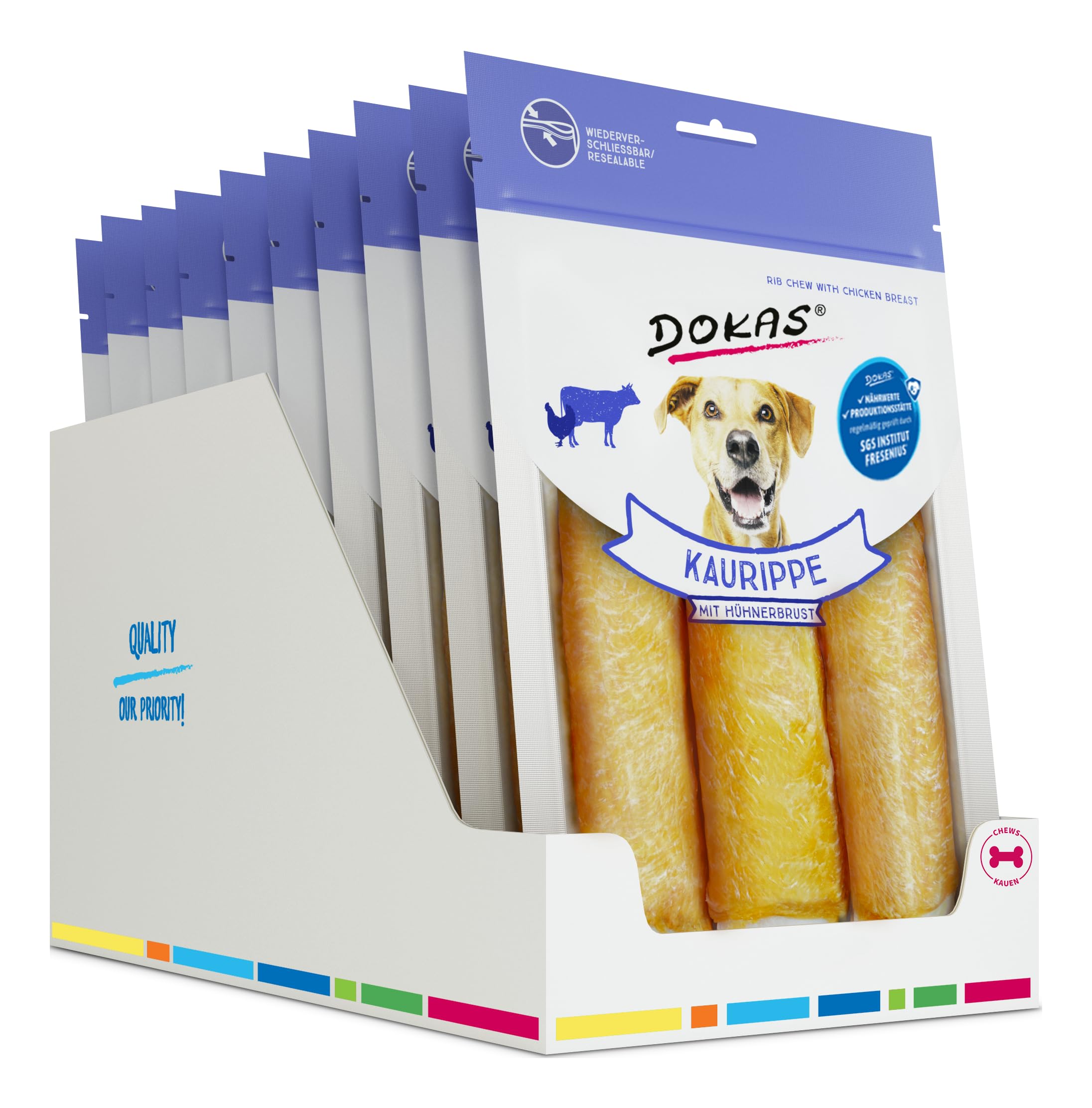 DOKAS Masticable premium sin cereales para perros y ndash; Ideal para perros grandes (paquete de 10 x 210 g)