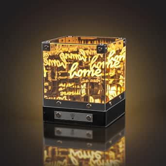Home Infinity Cube Light, Futuristic Desk Decor, Mood Lamp, 4D Acrylic Abyss Design, Touch Control, Rechargeable LED, 3.3 Inch