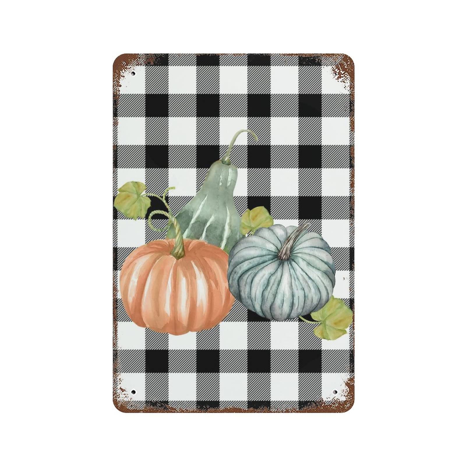 Panneau en aluminium feuilles d'érable déco extérieure de citrouille pour entrée de maison
