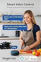 Vista 3 de Enchufe inteligente compacto, funciona con Alexa y Google Assistant, aplicación Smart Life y control de voz, monitoreo de energía, programación