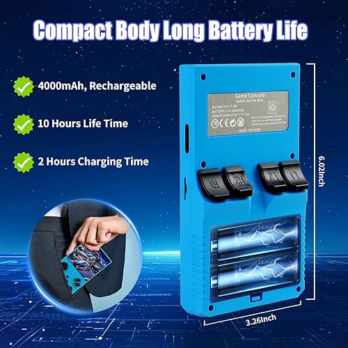 Miniatura 6 de GWALSNTH V40 MAX - Consola de juegos portátil retro, 40000 juegos precargados tarjeta TF de 256 G, 49+ emuladores integrados, pantalla IPS 4K HD de